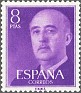 Spain 1955 General Franco 8 Ptas Violeta Edifil 1162